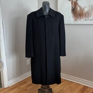 Jones New York Men's Classic Black Coat 90% Wool & 10% Cashmere